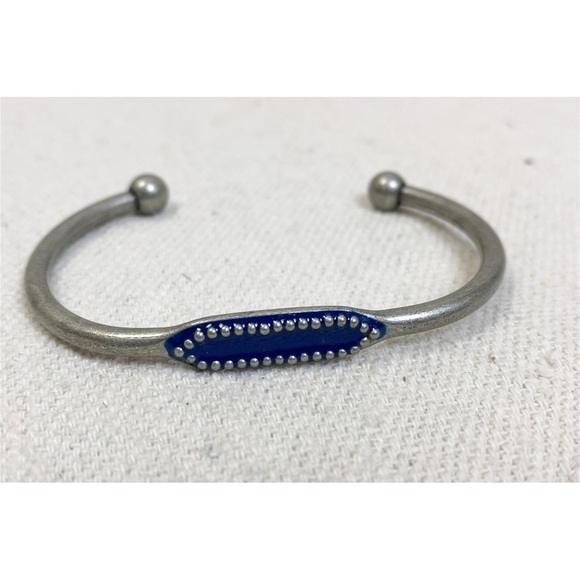 Jewel kade Silver Blue Enamel Cuff Bracelet - Picture 2 of 5